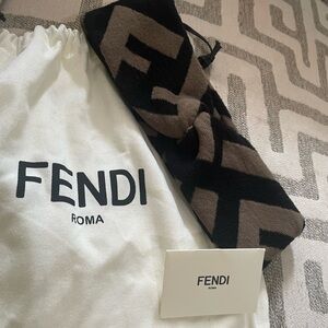 Fendi Black and Tan Patterned Headband